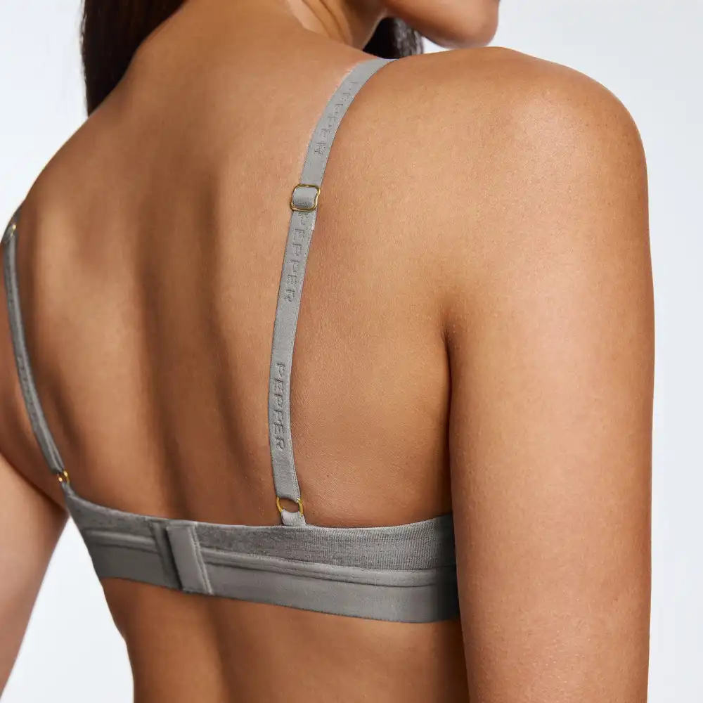 Cotton Lift Up Bra Heather Grey