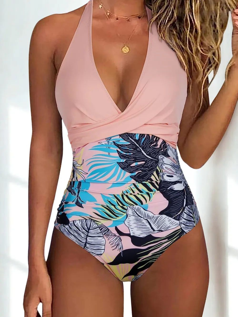 Soft Holiday Tropical Print Swimsuit
