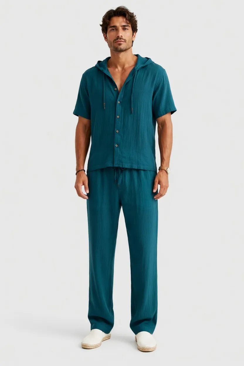 Men's Fashion Linen Two-Piece Set