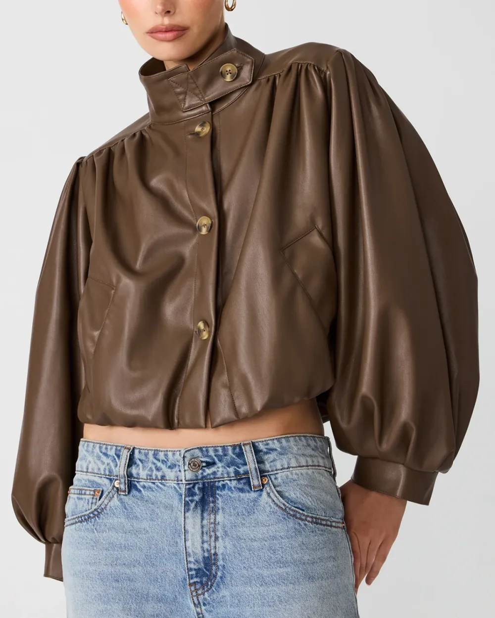 Faux Leather Casual Jacket