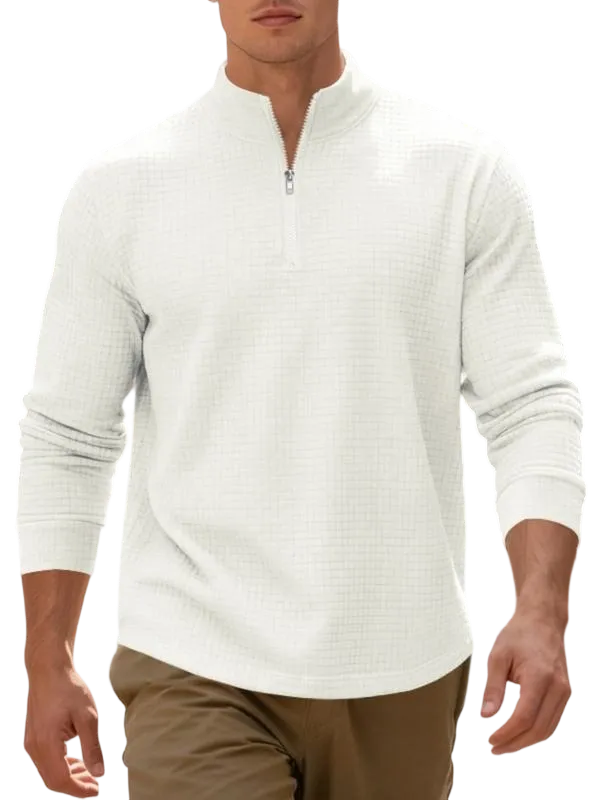 Men's regular fit solid color half-zip sweatshirt