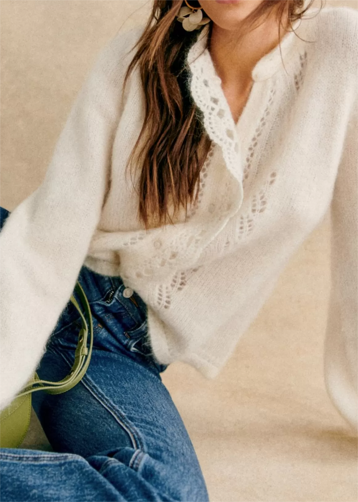 Lace Detailing White Cardigan