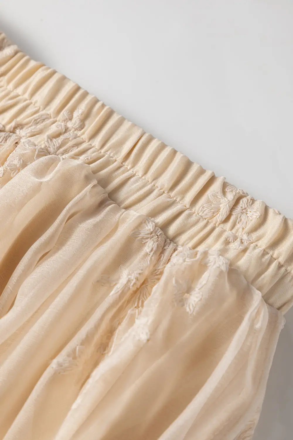 Fluid Mesh Embroidered Skirt