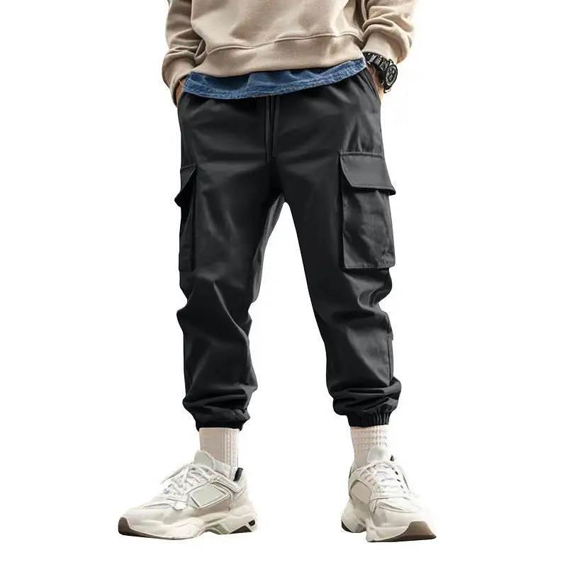 Men's Cargo Jogger Pants Waistband Pockets Leg Cargo Pants