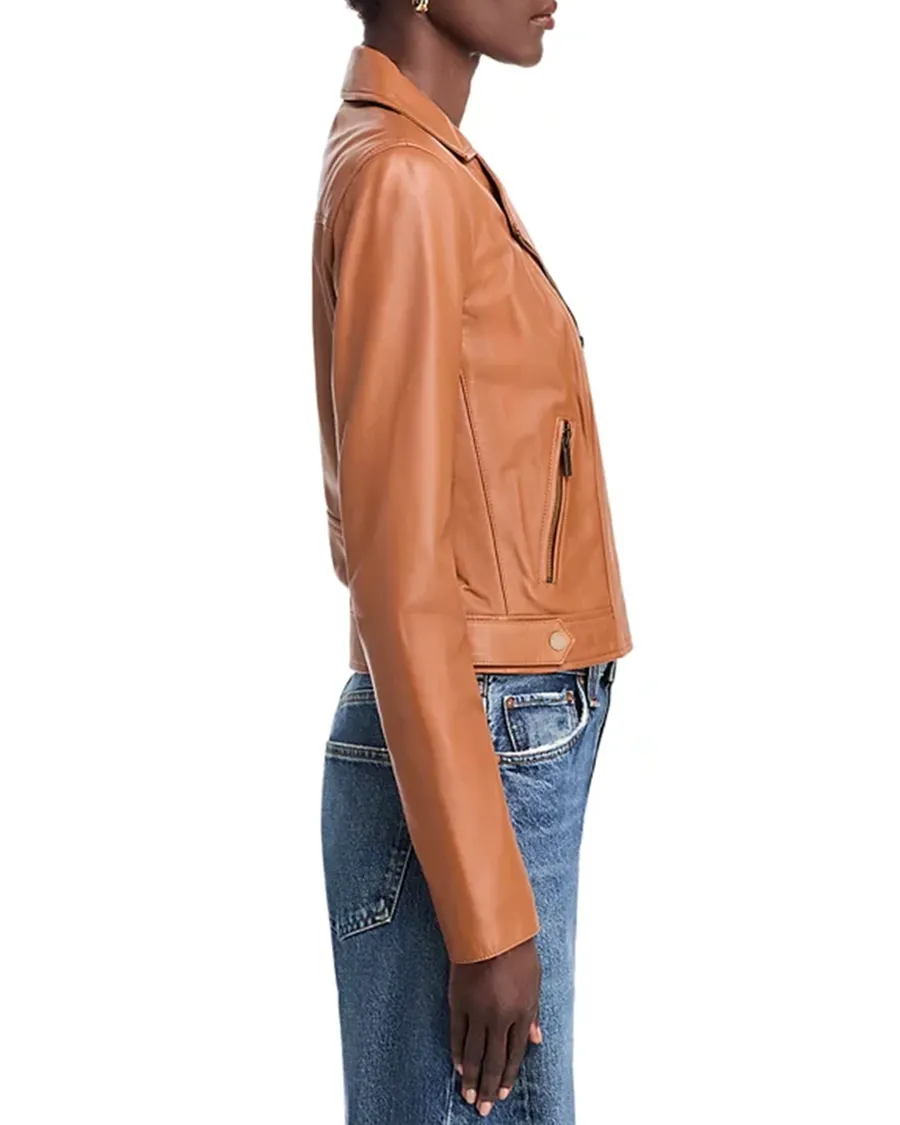 Long Sleeves Leather Moto Jacket
