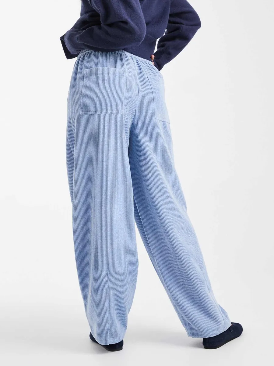 Corduroy Drawstring Wide-Leg Pants
