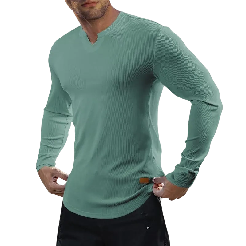 Men's solid color casual slim fit T-shirt