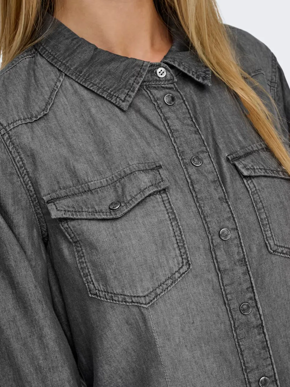 Breast Pocket Casual Style Blouse