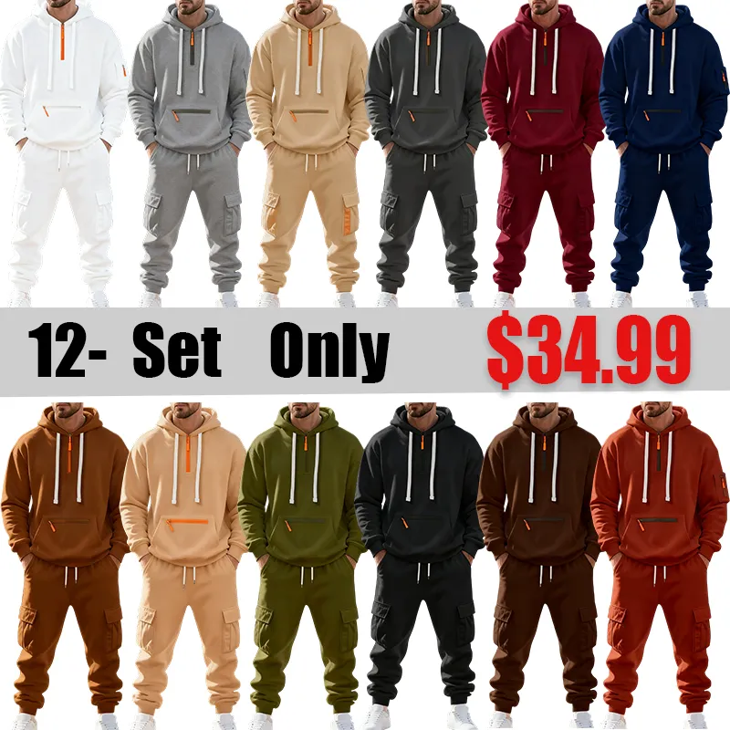 Men's Multi-Functional Hoodie and Trousers Set