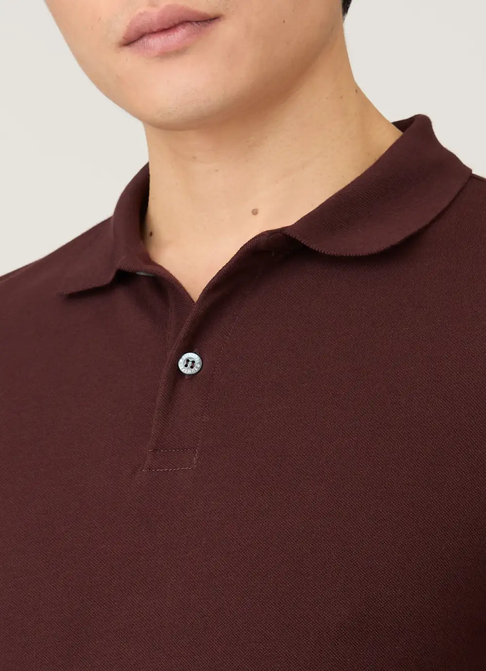 Contemporary Everyday Slim Fit Cotton Pique Long Sleeve Polo Shirt