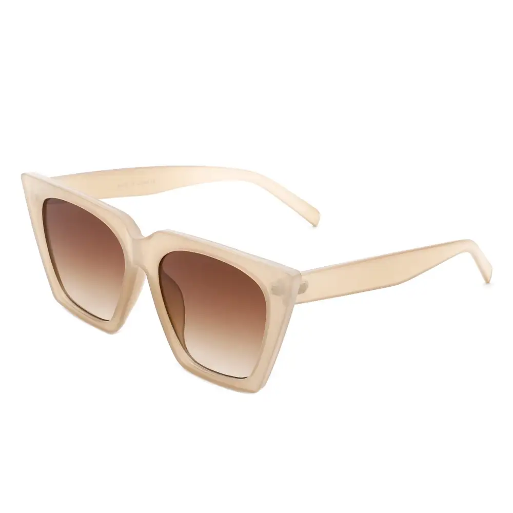 Curved Cat Eye Square Frame Sunglasses