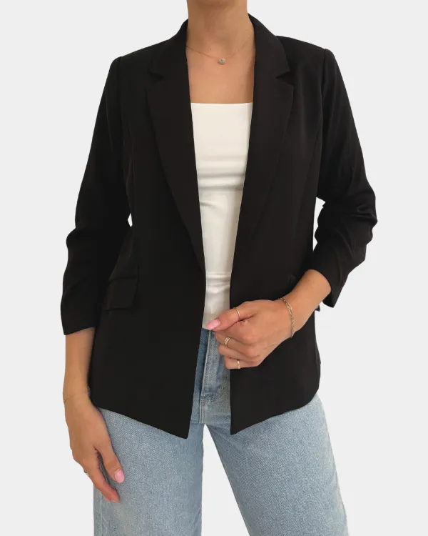 Ruched Sleeve Blazer