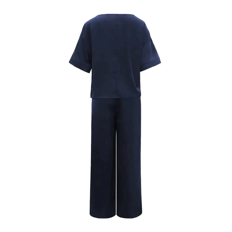 Relaxed Round Neck Top and Pants Set