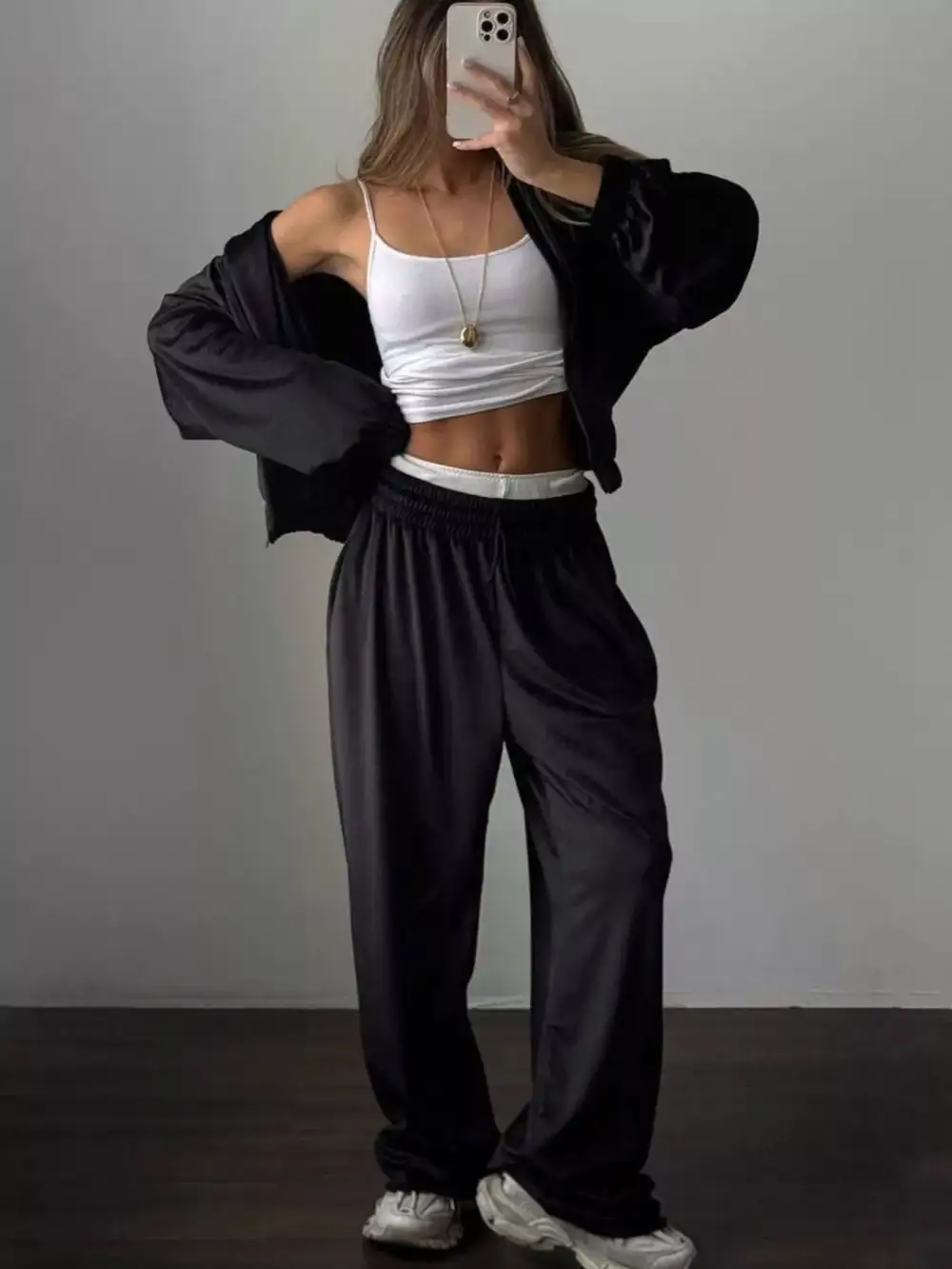 Zip Up Long Sleeve Outerwear and Pants Set