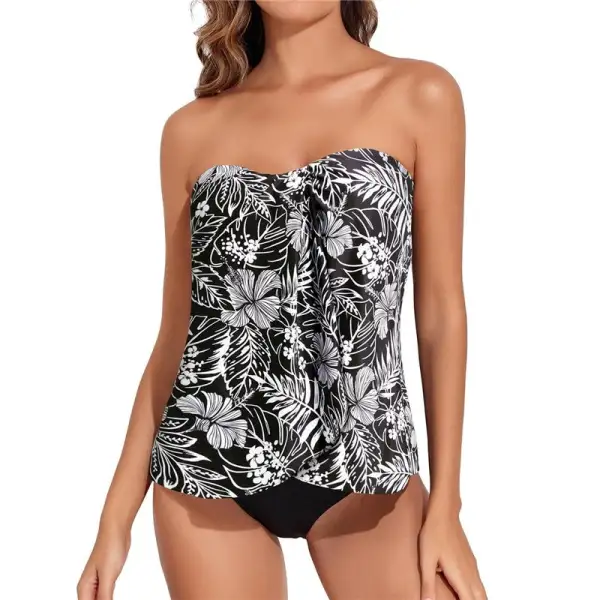 Bikini Set with Halter Neck Top and Loose Bottoms