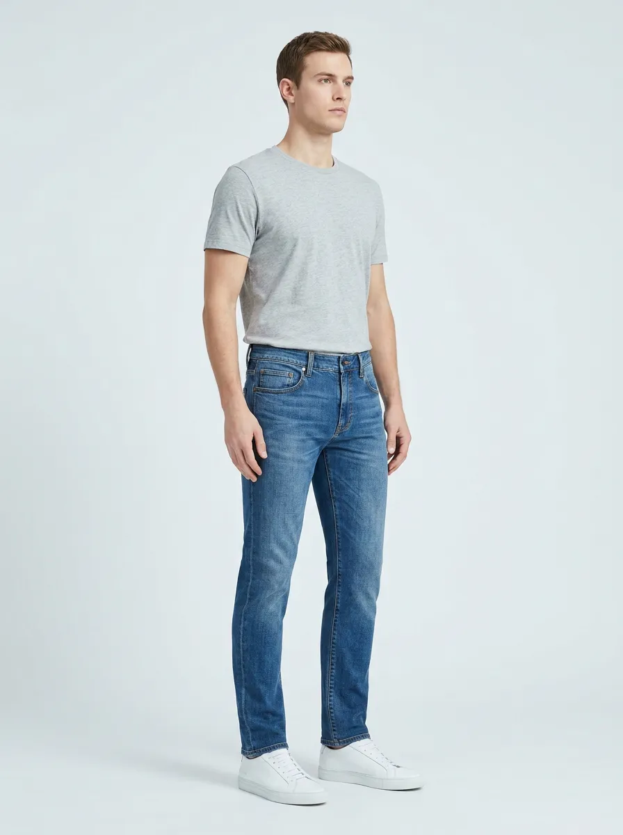 Comfort Straight Leg Stretch Denim Pants