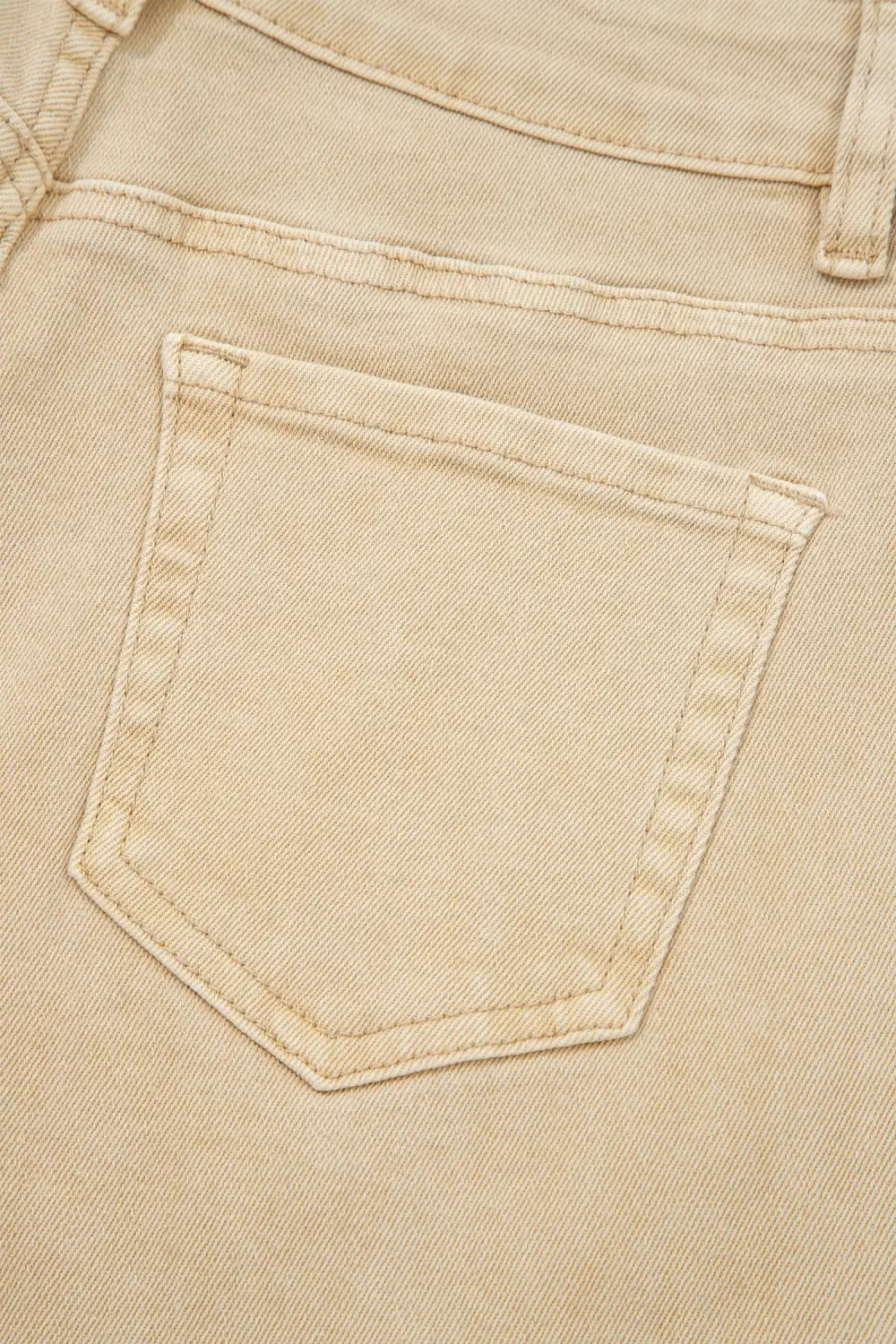Ruffled Panel Detail Denim Jeans