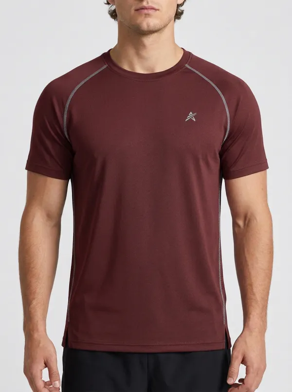 Men's Emblem Athletic Raglan Performance Sport Crewneck T-Shirt