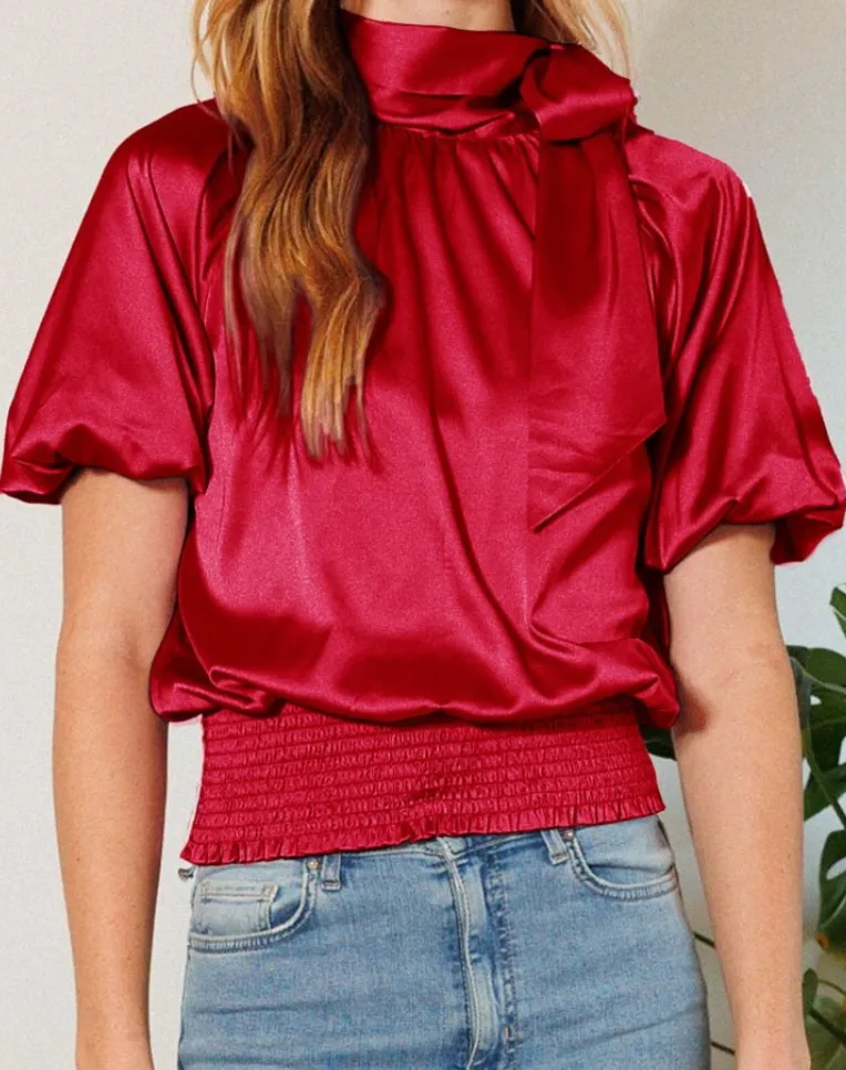 Ruby Smocked Satin Top