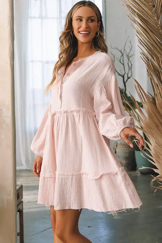 V Neck Flared Midi Dress