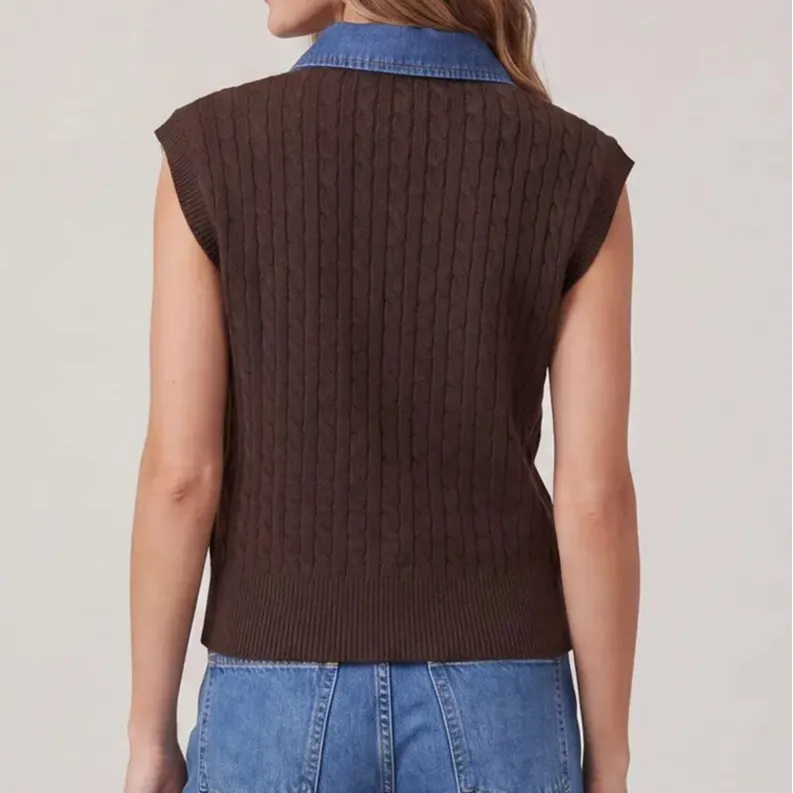 Sweater Top With Collar