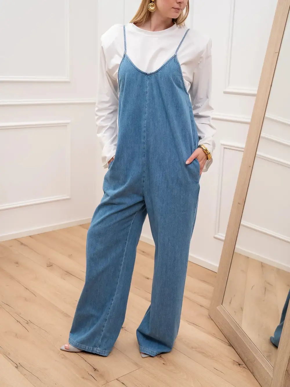 Sundial V Neck Strappy Jumpsuit