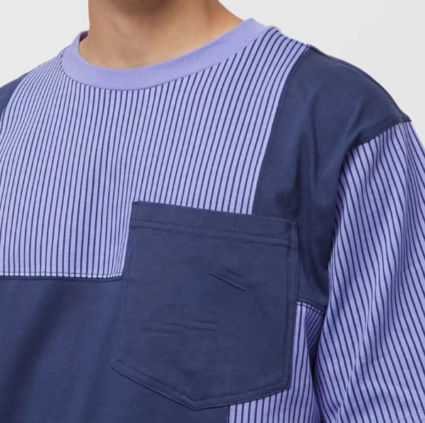 Oversized Stripe Patchwork T-Shirt