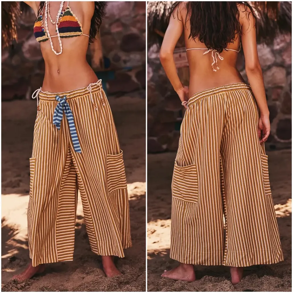 Women's Striped Wide Leg Pants