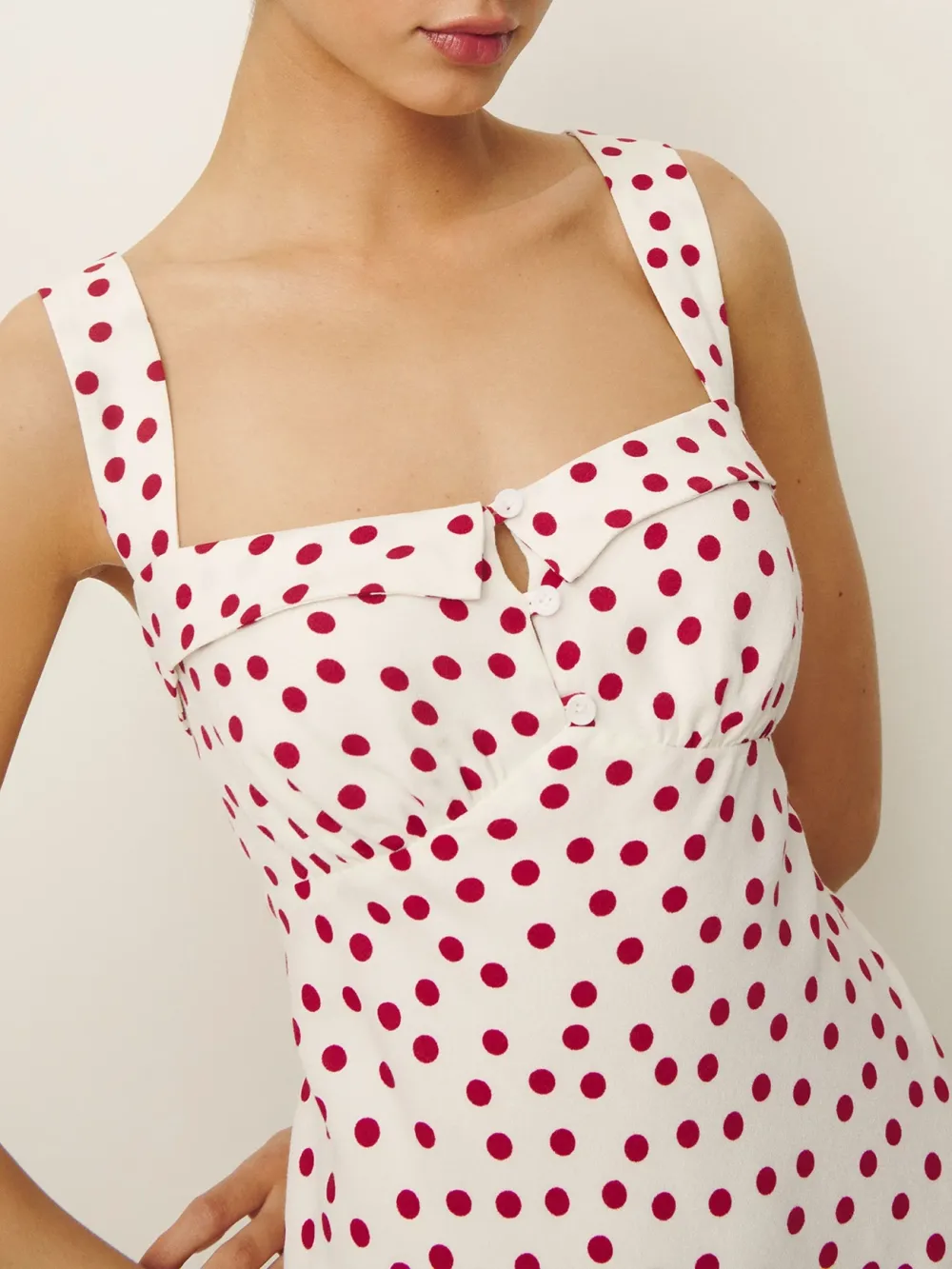 Ruffled Neckline Gingham Maxi Dress