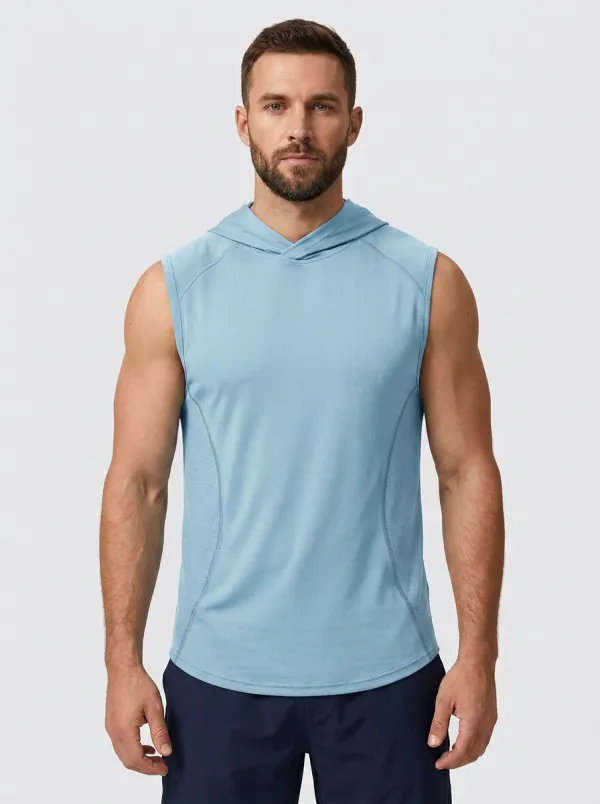 Men's Fitness Gym Workout Sleeveless Hooded Quick-Dry Tank Top
