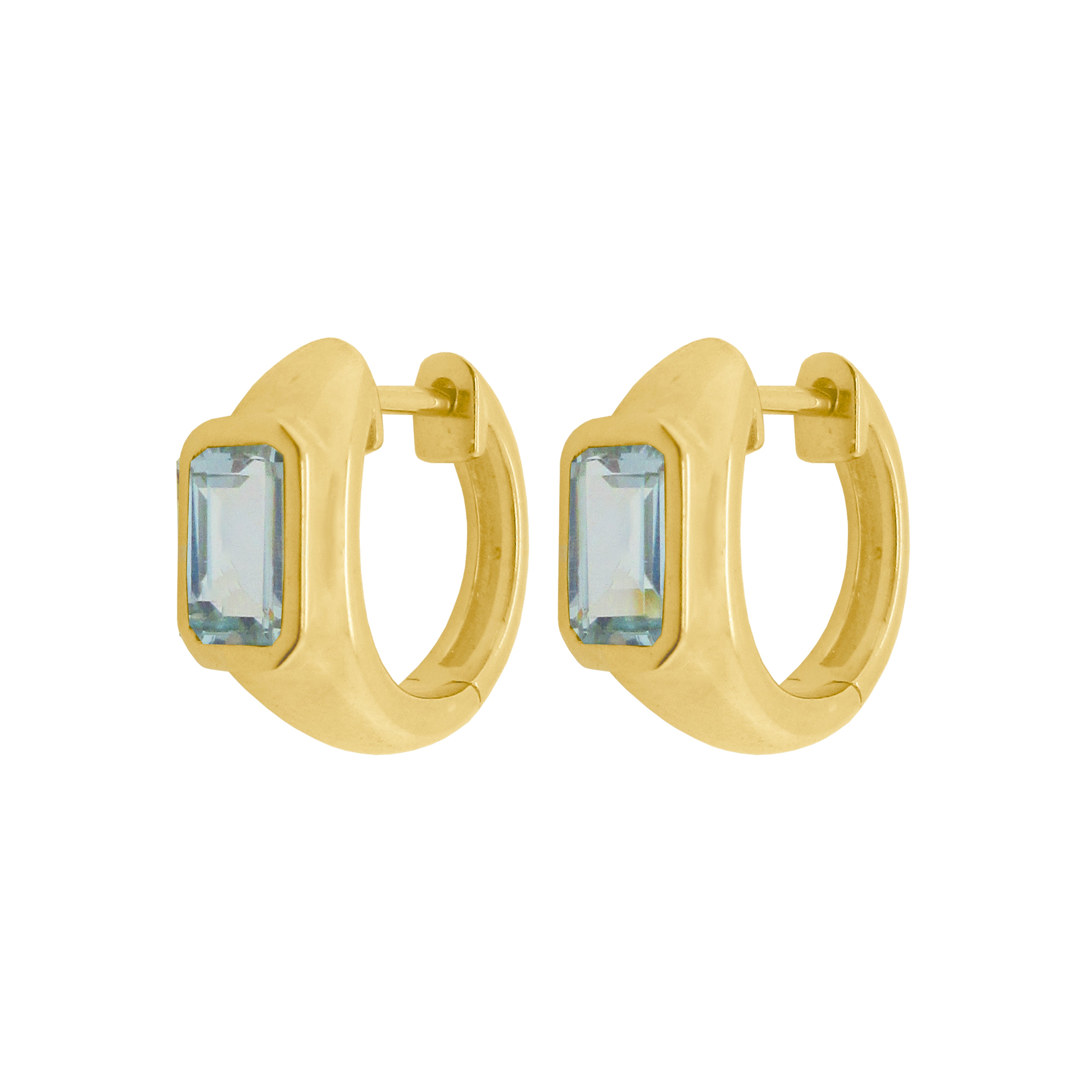 Refined Artful Gem Detail Huggie Earrings