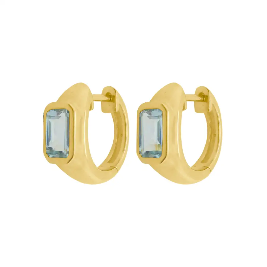 Refined Artful Gem Detail Huggie Earrings