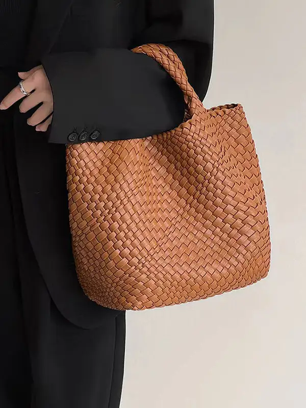 Polished Woven Vintage Shoulder Bag