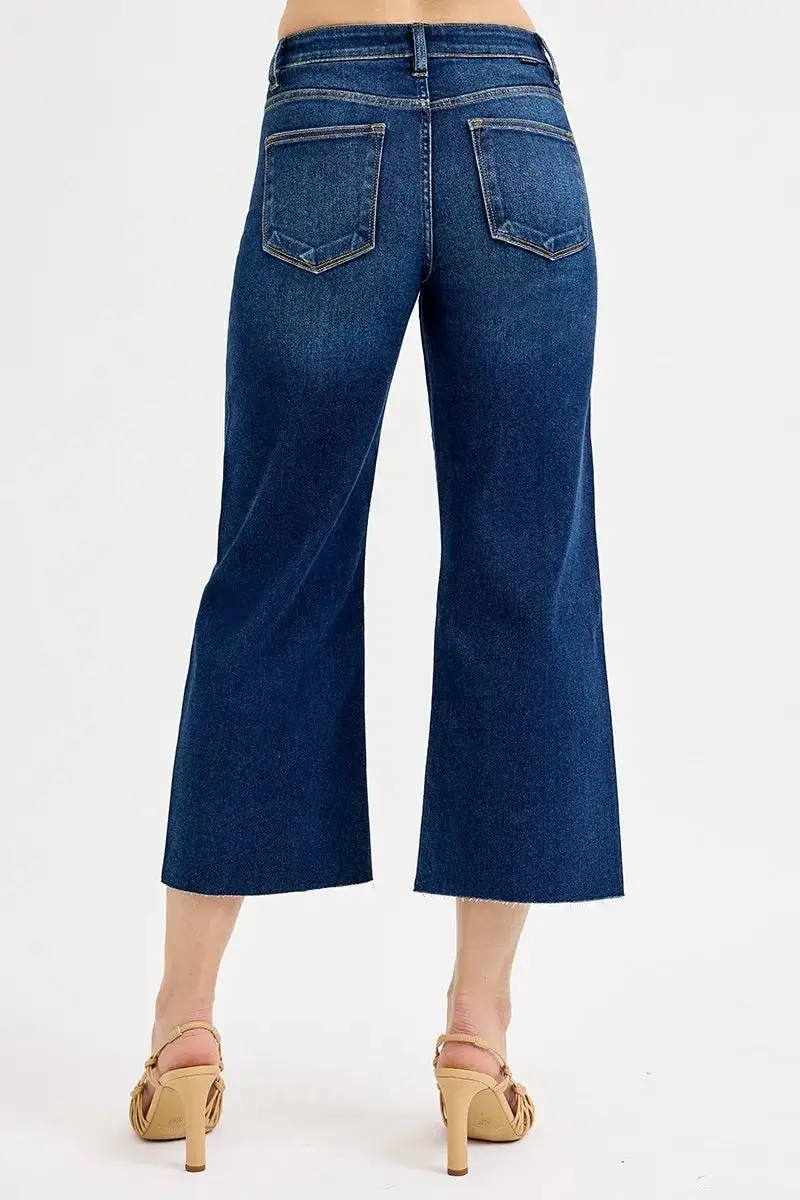 Versatile High Rise Wide Leg Jeans