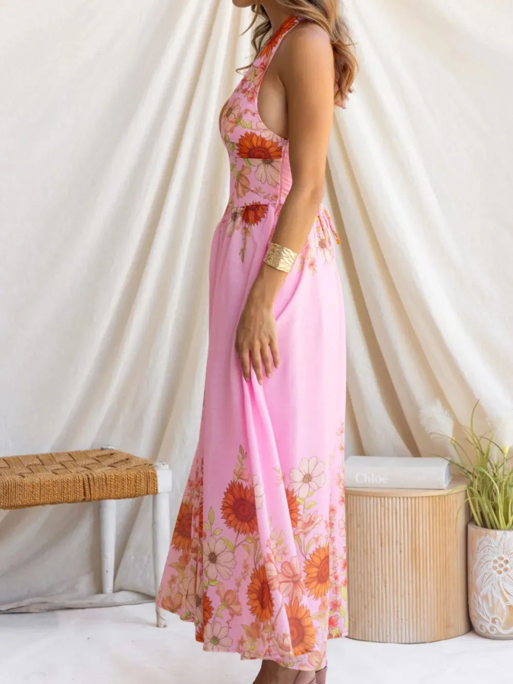 Finish Floral Printed Maxi Dress
