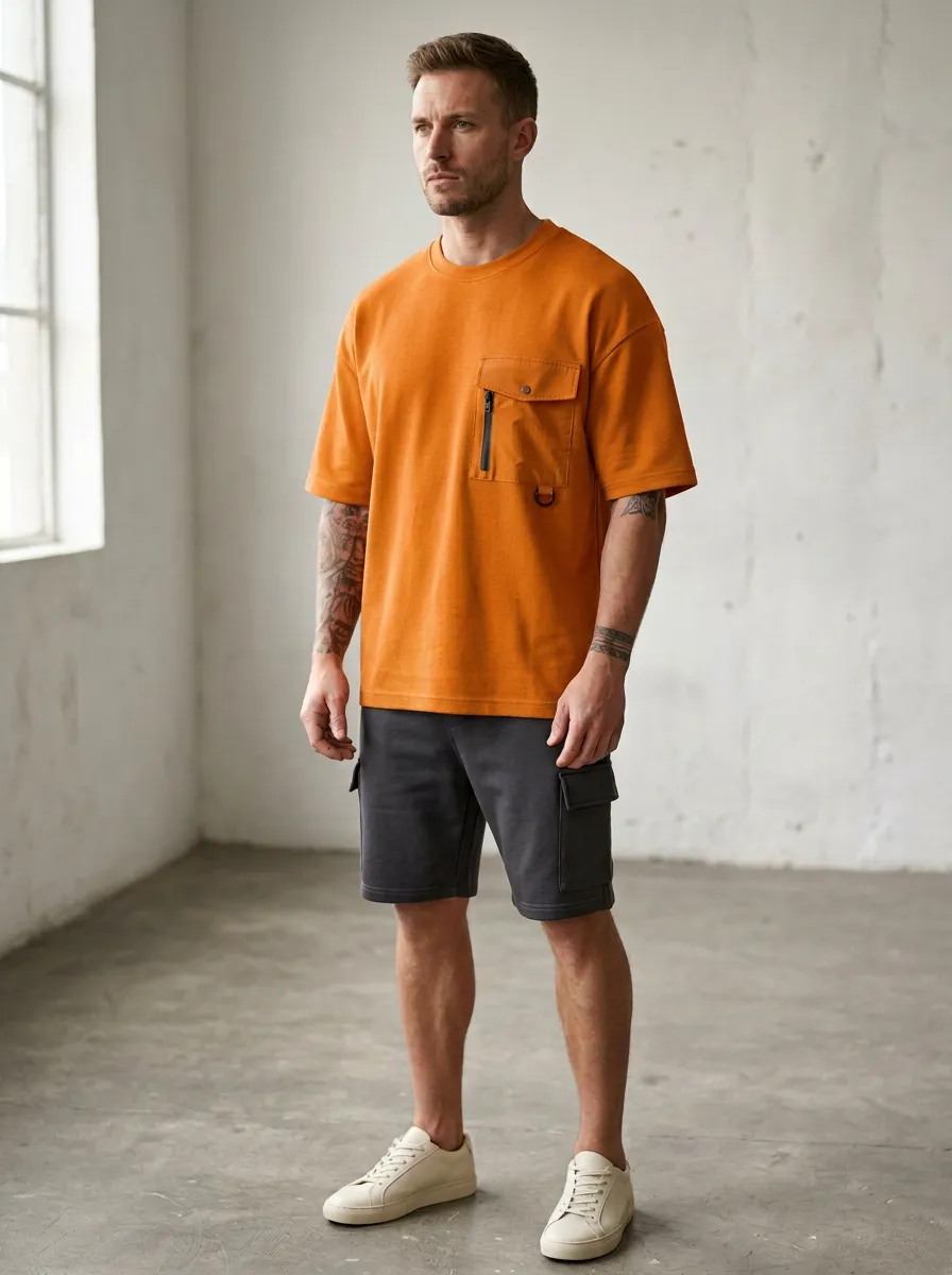 Practical Cargo Pocket Graphic Print Collection Men's Cargo Pocket T-Shirt