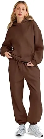 🔥Last day promotion⏰Womens's 2025 2 Piece Outfits Lounge Hoodie Sweatsuit Sets Oversized Sweatshirt Baggy Fall Fashion Sweatpants with Pockets