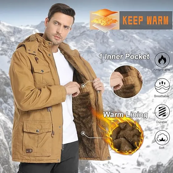 🧥 Men’s Thick Winter Jacket with Hood – Built for Warmth. Designed for Strength.