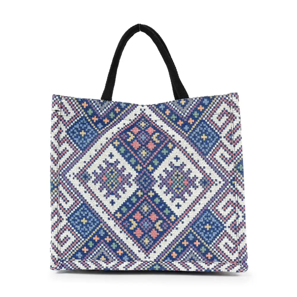 Woven Pocketed Tote Bag