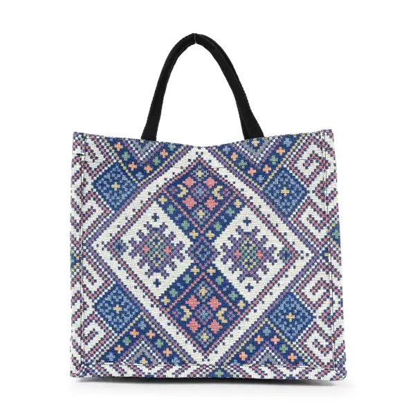 Woven Pocketed Tote Bag