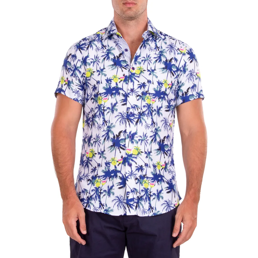 Tonal Short Sleeve Button Shirt