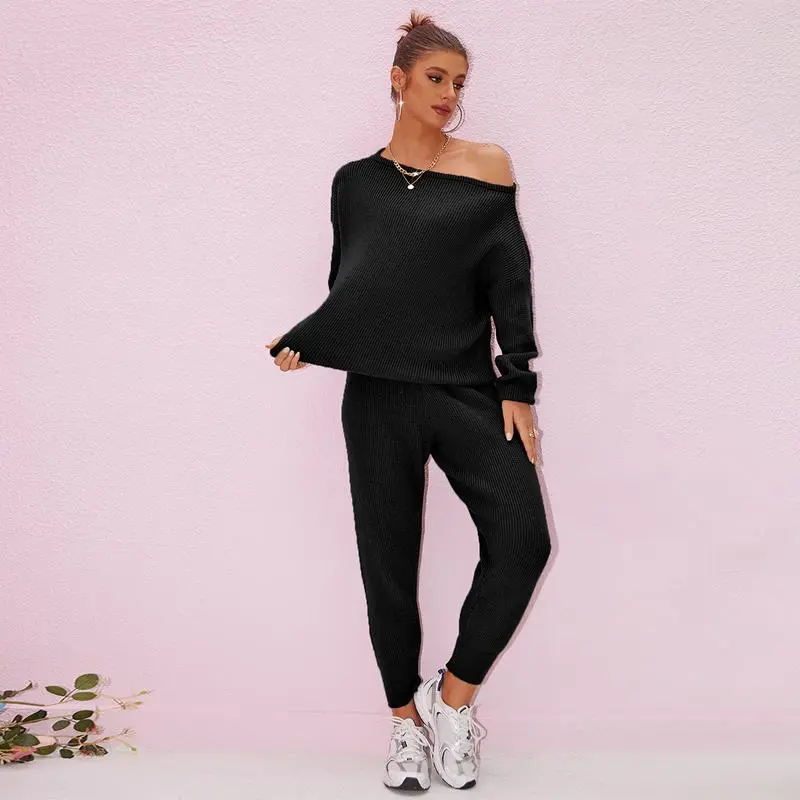 Women's Knit Set Oversized Sweater & Lounge Pants Matching Sets