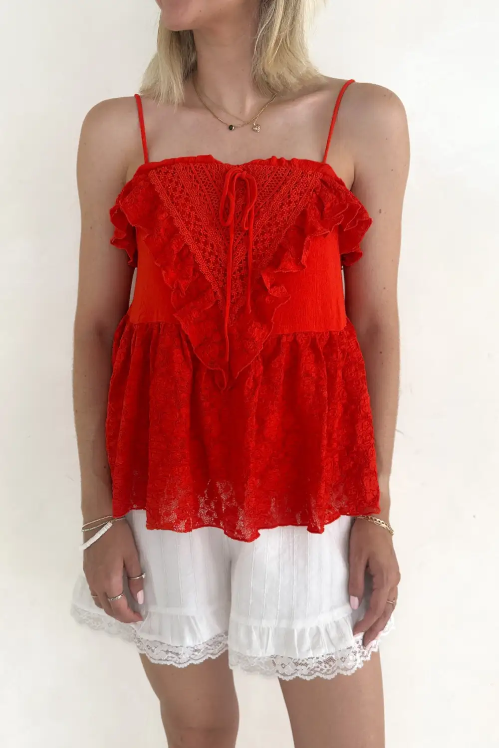 Simple Cut Peplum Ruffle Top