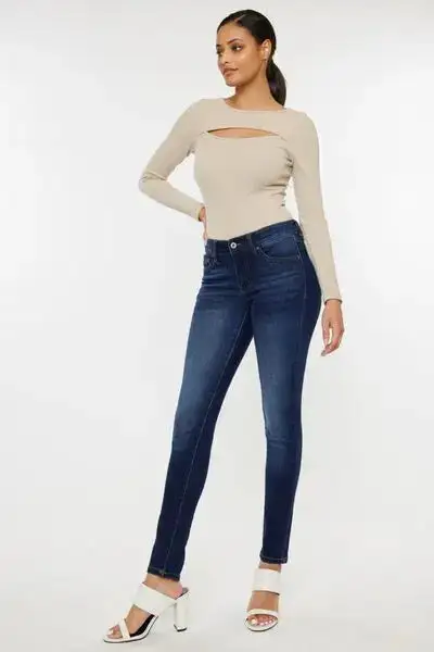 Soft Mid Rise Skinny Denim Jeans