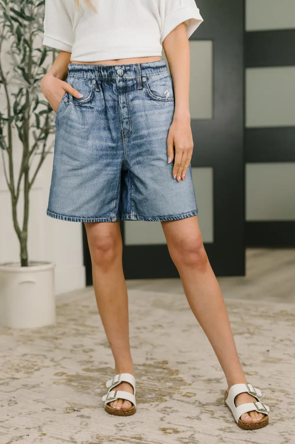 Printed High Waisted Casual Shorts
