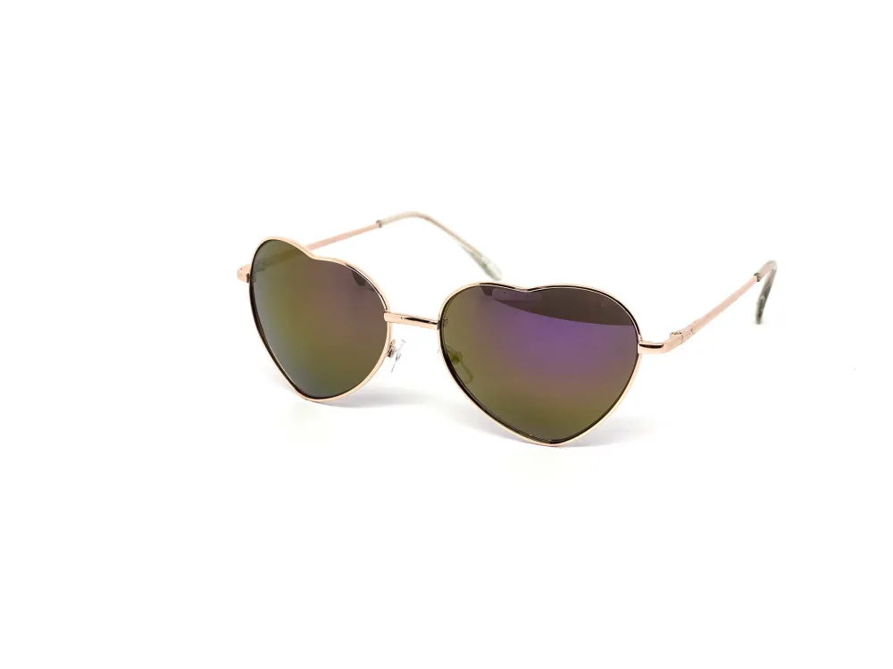 12-Pack Heart Color Mirror Assorted Sunglasses