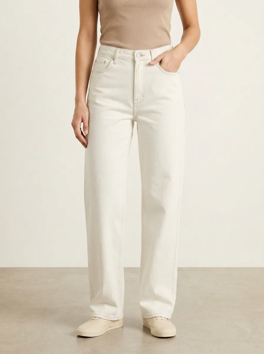 Easy-Layer High-Rise Straight-Leg Denim Jeans