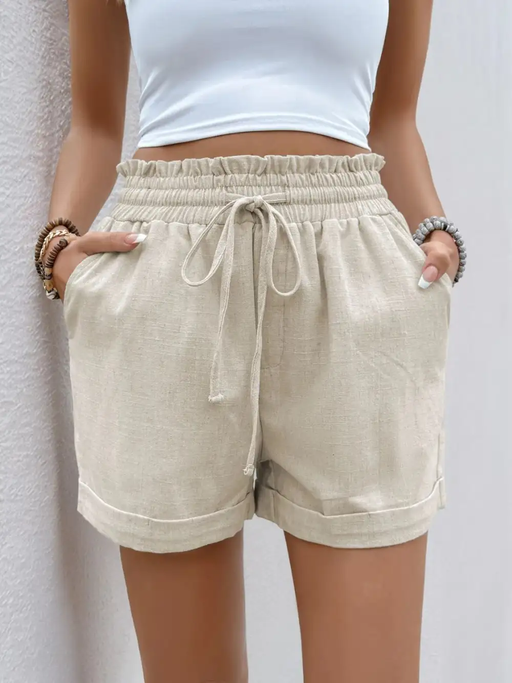 Frill Drawstring Shorts