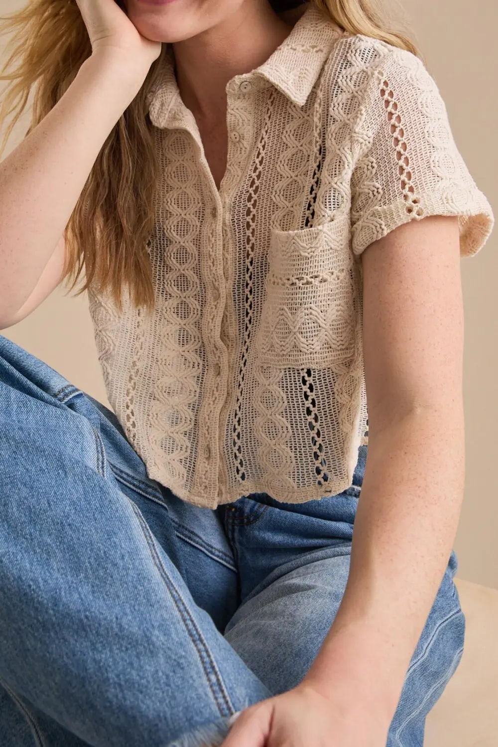 Crochet Button Up Shirt
