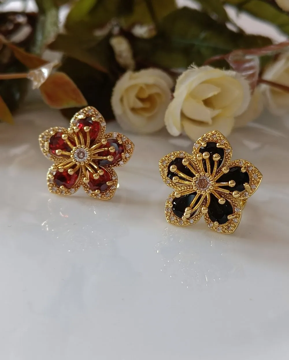 Floral Bloom Statement Earrings